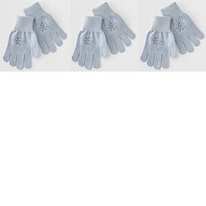 3 Pairs SO Kids Snowflake Gloves, Blue